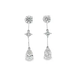 18K WHITE GOLD LAB GROWN DIAMONDS EAR-RING