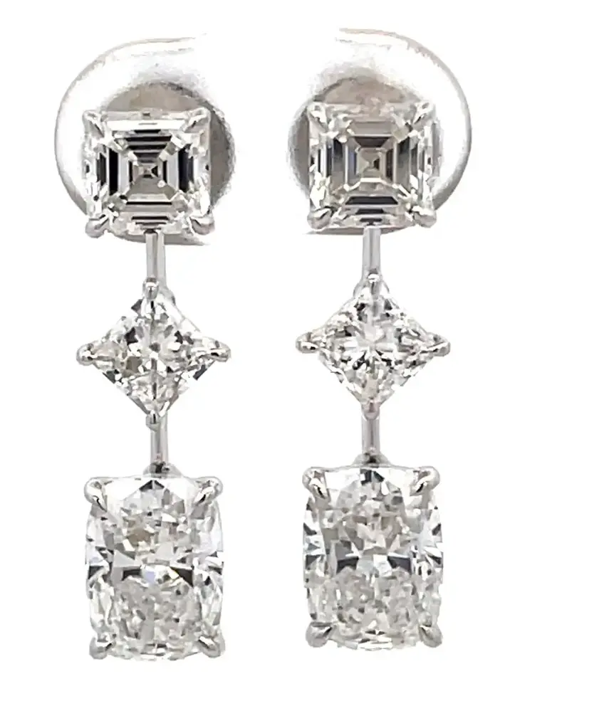 18K WHITE GOLD LAB GROWN DIAMONDS EAR-RING