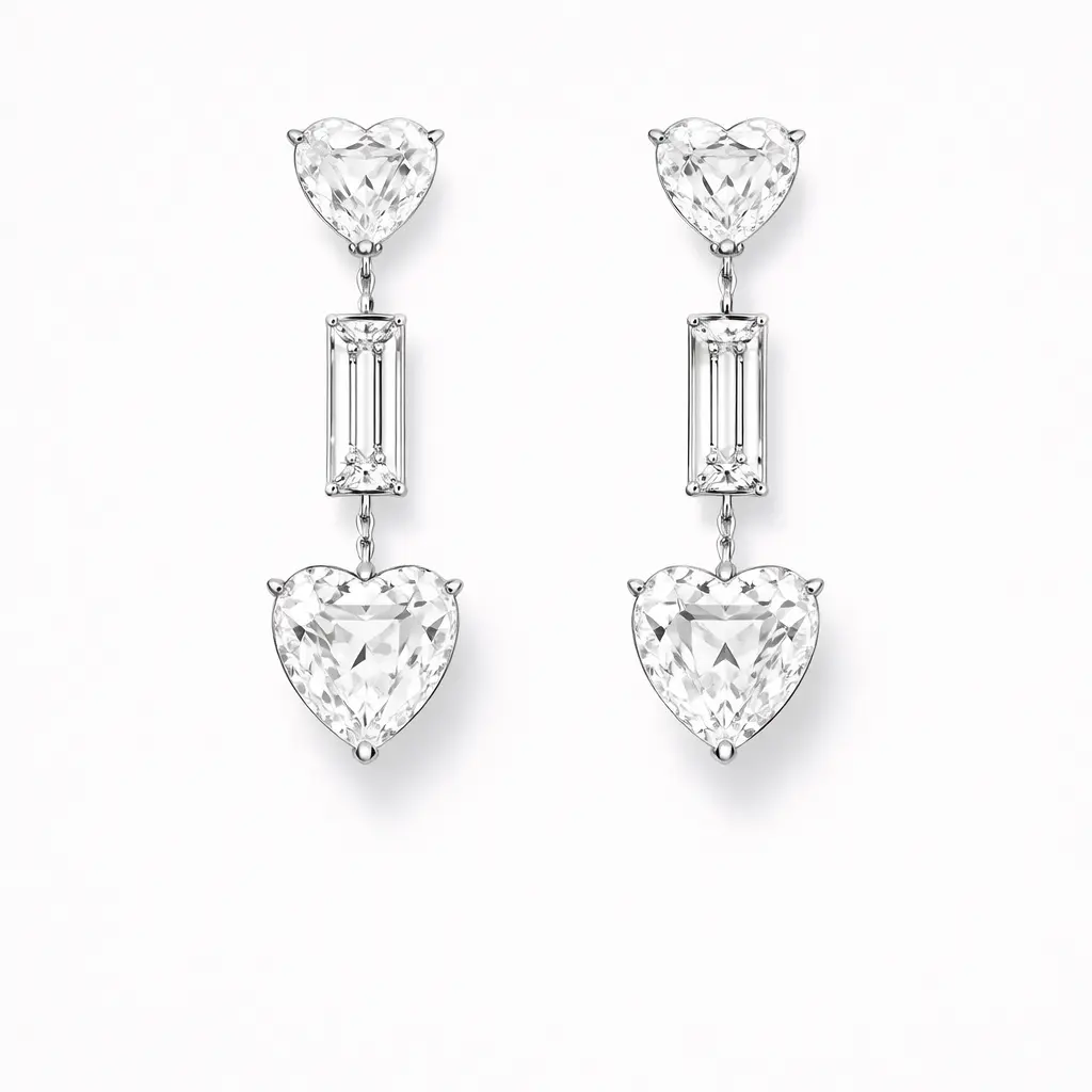 Twin Heart Diamond Earrings
