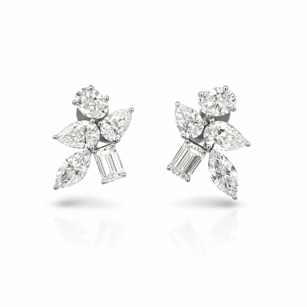 [KE13749] Cluster Diamond Earrings