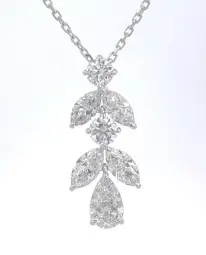 18K WHITE GOLD LAB GROWN DIAMONDS PENDANT WITHOUT CHAIN