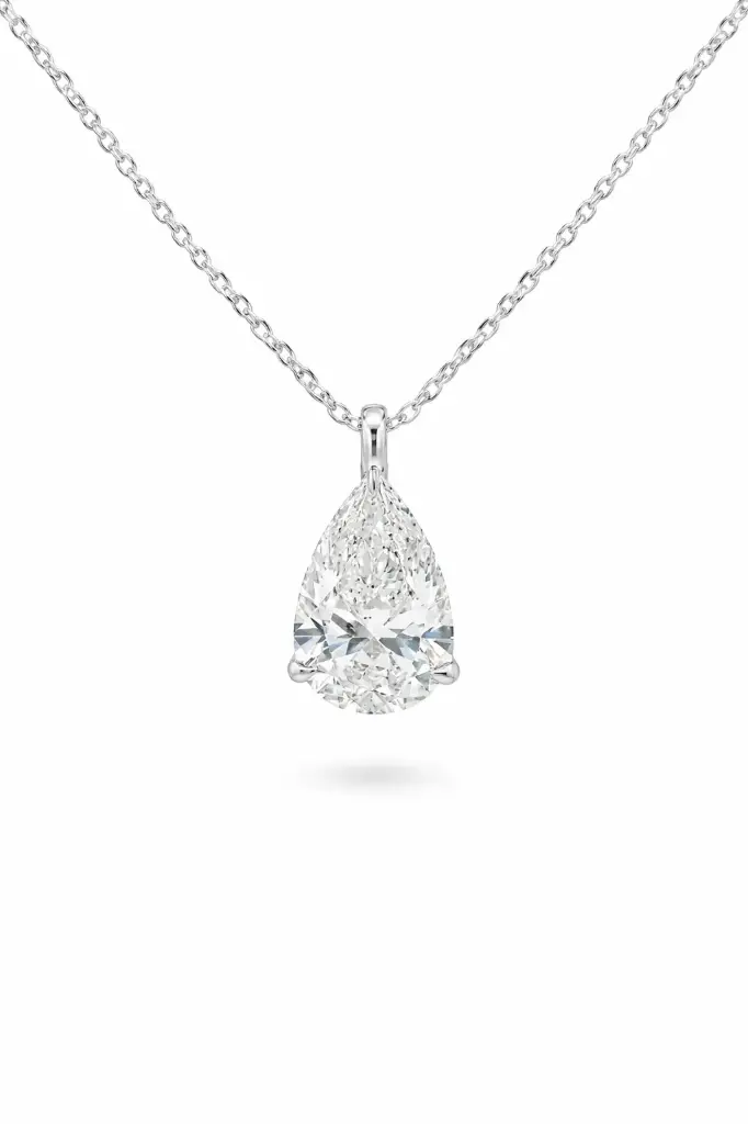 [KPC01430PS150] Pear Cut Diamond Necklace