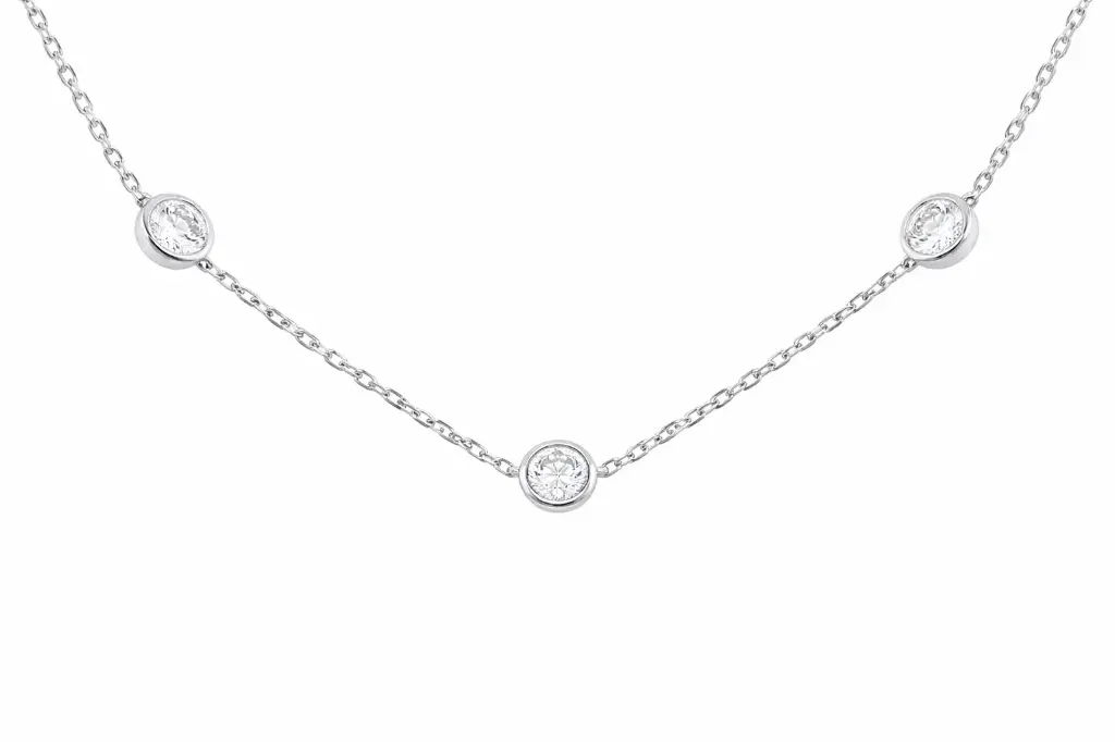 [KPC01313BR20] Station Diamond Necklace