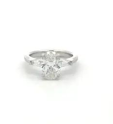 [KR19597OV250] 18K WHITE GOLD LAB GROWN DIAMONDS RING