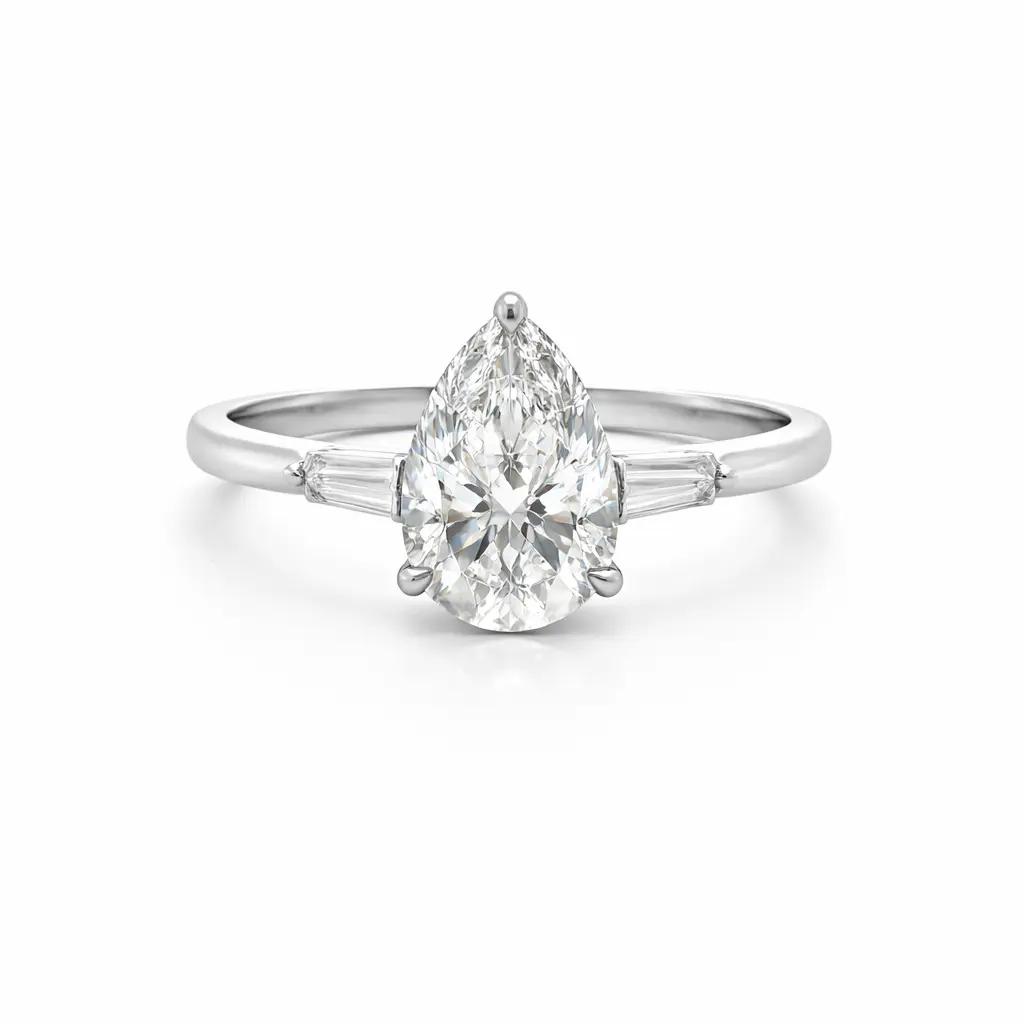18K WHITE GOLD LAB GROWN DIAMONDS RING