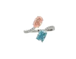 18K WHITE GOLD LAB GROWN DIAMONDS RING