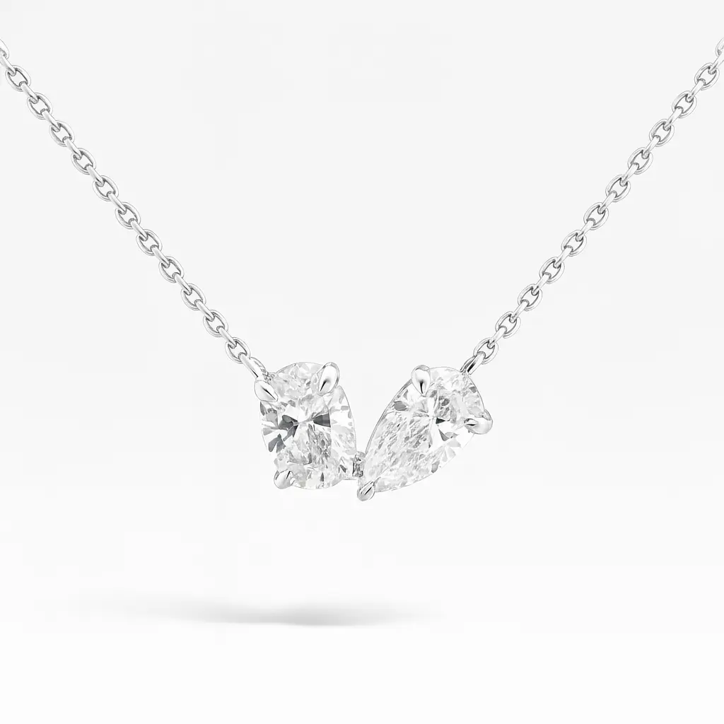 [KPC01411]  Toi Et Moi Diamond Necklace