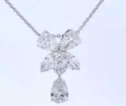 18K WHITE GOLD . LAB GROWN DIAMONDS PENDANT WITHOUT CHAIN