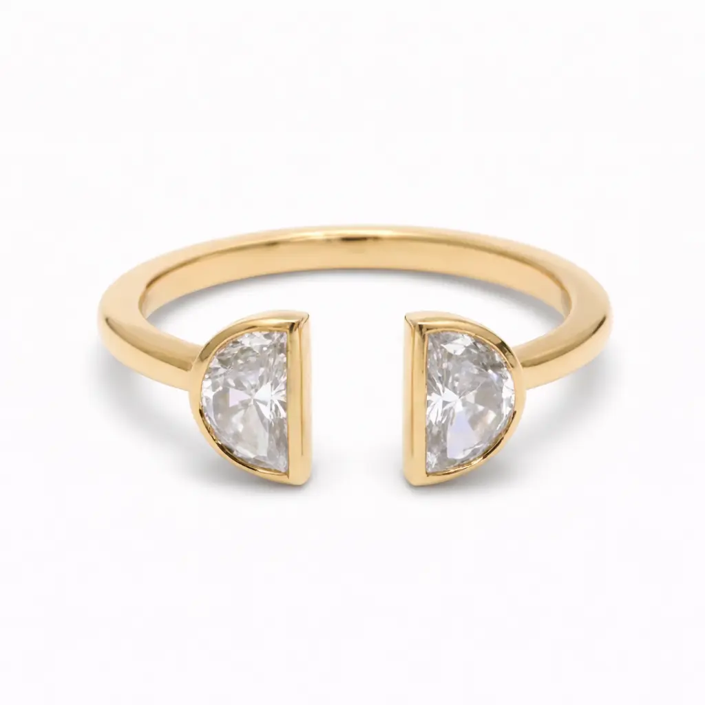 [25P18005] Half Moon Diamond Ring