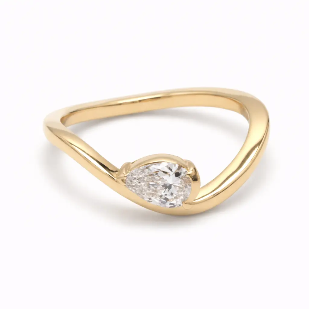 [25P19437] Sculpted Solitaire Diamond Ring