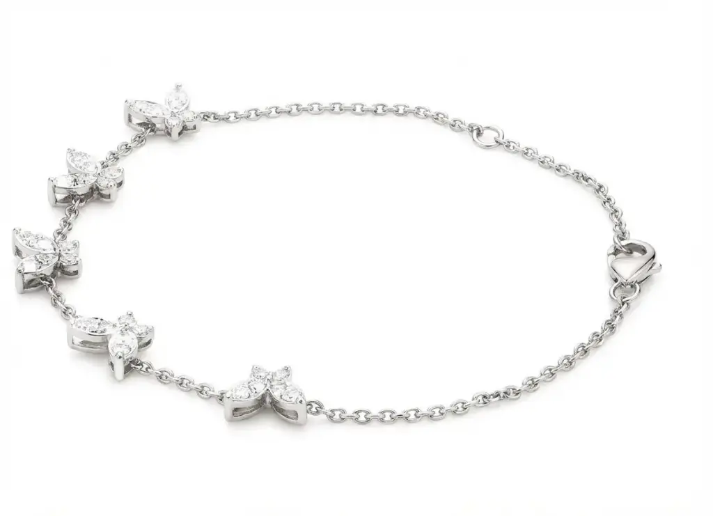 [23P14745] Floral Dimaond Bracelet
