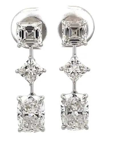 [KE13600] 18K WHITE GOLD LAB GROWN DIAMONDS EAR-RING