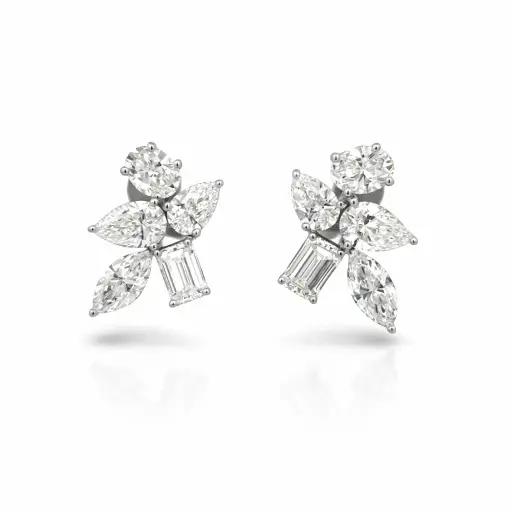 [KE13749] Cluster Diamond Earrings