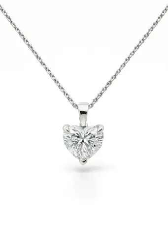 [KP10098HS150] Heart Cut Diamond Necklace