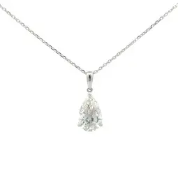 [KP10105PS200] 2CT Pear Diamond Necklace