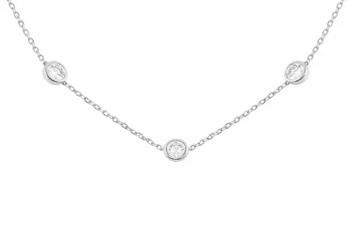 [KPC01313BR20] Station Diamond Necklace