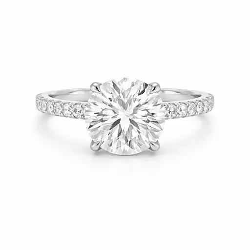 [KR20548BR250] Forever Pave Round Diamond Ring