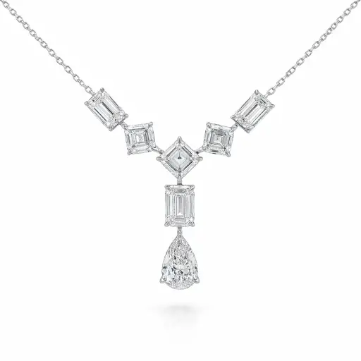 [KPC01455] Princess V DIAMOND NECKLACE