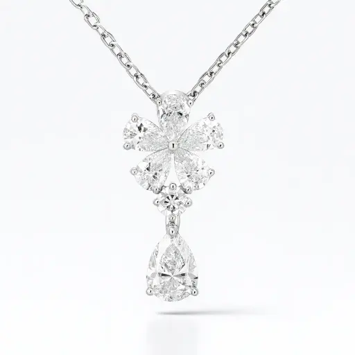 [KP09995] Floral Diamond Necklace