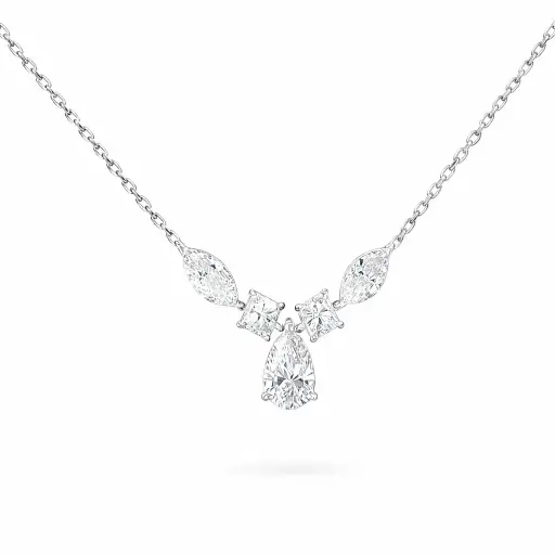 [KPC01454] Mini V Diamond Necklace