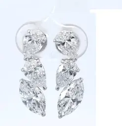 [KE13300] 18K WHITE GOLD . LAB GROWN DIAMONDS EAR-RING