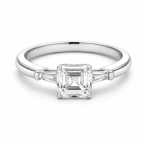 [KR20603SQ100] Square Emerald Diamond Ring