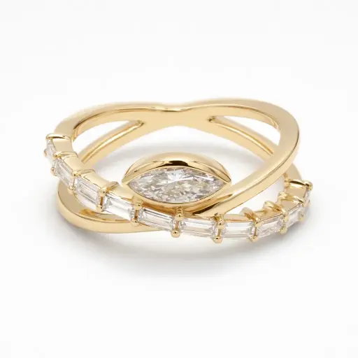 [25P19434] Layered Diamond Ring