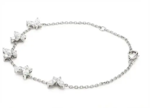 [23P14745] Floral Dimaond Bracelet